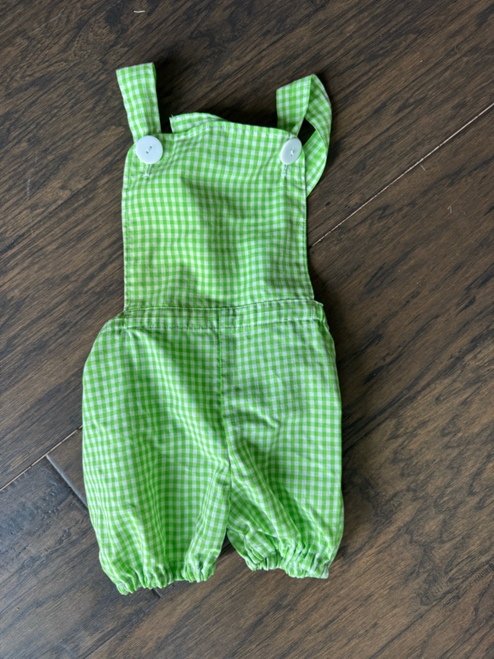Green Gingham Overall One-Piece for Kids - Bright Lime Check